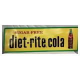 Diet-Rite Cola Embossed Metal Sign, 54" x 18"