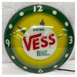 Original Vess Double Bubble Soda Clock with Illumi