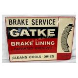 Embossed Metal Gatke Brake Service Sign, 19 1/2 x