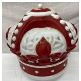 17-Inch Red Crown Milk Glass Globe