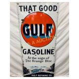 Porcelain Gulf Gasoline Advertising Sign, 27 1/2´´