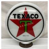 Texaco Gasoline Double-Sided Glass Globe with Meta