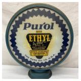 Purol with Ethyl Gasoline Globe with 15-Inch Lens