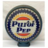 15-Inch Metal-Body Purol-Pep Gas Pump Globe with G