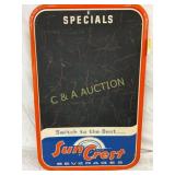 20´´ x 30´´ Suncrest Beverages Embossed Chalkboard