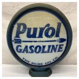 Purol Gasoline Globe with Metal Body and Glass Pan