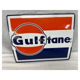 11 1/2 x 8 1/2 Porcelain Gulftane Pump Plate Sign