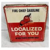 15 1/2 x 16 1/2 Fire Chief Gasoline Pump Sign Topr