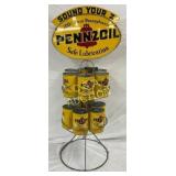 1957 Pennzoil Advertising Display with (12) 1-Quar