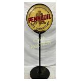 21-Inch Double-Sided Porcelain Pennzoil Sign on Ca