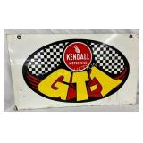 24 x 14 Two-Sided Kendall GT-1 Motor Oil Metal Sig