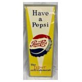 1959 Embossed Vertical Pepsi Sign 17.5x47