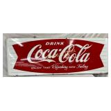 68´´ x 24´´ Porcelain Coca-Cola Fishtail Sled Sign