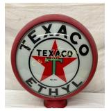 Texaco Ethyl Gas Pump Globe with 15-Inch Glass Len