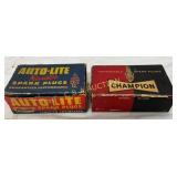 Two Spark Plug Boxes: Auto-Lite and Champion