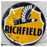 6ft Porcelain Double-Sided Richfield Gasoline Sign