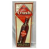 Rare Emb. Vertical Orange Crush Sign 48x17.5