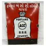 18×24 Porcelain Cement Sign Featuring Portland ACC