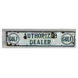 Gulf Authorized Dealer 40-Inch Wide Porcelain Sign