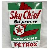 1962 Texaco Sky Chief Su-preme Gasoline Porcelain