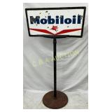 Double-Sided Porcelain Mobil Oil Sidewalk Sign wit