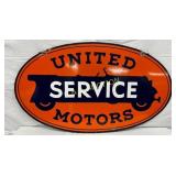Original 48×29 In. Porcelain United Service Motors