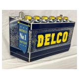 23 1/2 x 18 Delco Diecut Battery Advertising Flang