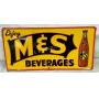 M&S Beverages Tin Advertising Sign, 1949, 24" x 12