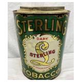Sterling Tobacco Tin, 10 1/2 Inches Tall, Spauldin