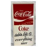 Coca-Cola Vertical Self-Framed Metal Sign, 17 1/2