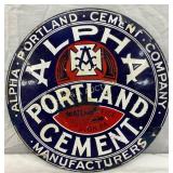 13-Inch Porcelain Alpha Portland Cement Advertisin