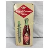 Royal Crown Cola Metal Thermometer Sign, Embossed