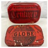 Two Red Lithographed Tobacco Tins: P. Lorillard Ce