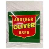 34 x 34 Embossed Oliver Metal Sign with Wood Frame