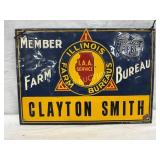 Early Embossed Illinois Farm Bureau Metal Sign, 13