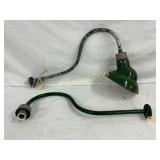 Unusual Green Enamel Light Fixtures with Brackets