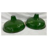 16-Inch New Old Stock Green Porcelain Light Shades