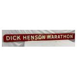 Red Wooden Sign Stenciled Dick Henson Marathon
