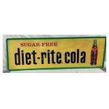 Embossed Diet-Rite Cola Advertising Sign, 54 x 18