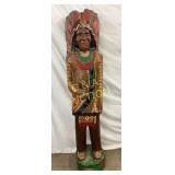 6-Foot Carved Wooden Country Store Figure of a Nat