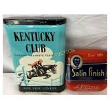 Kentucky Club Tobacco Tin and A.Little Satin Finis
