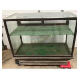 Oak Display Case with Sliding Glass Doors and Inte