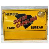 Early Embossed South Carolina Farm Bureau Tin Sign