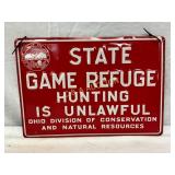 Ohio State Game Refuge Embossed Metal Sign, 14´´ x