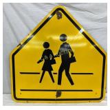 30-Inch Yellow Porcelain Walking Sign