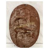 8×11 Cast Iron Firemen Plaque with Embossed Hydran