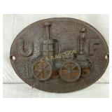 Cast Iron UF Firemen Plaque with Embossed Oiler, 1