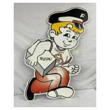 31 x 58 Metal Sign Depicting Freddy the Delivery B