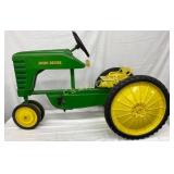 John Deere Green and Yellow Pedal Tractor with Ste