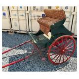 Solid Wood Horse-Drawn Cart with Red and Green Fin